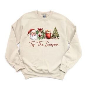 Gildan Cream Holiday Crewneck Sweater